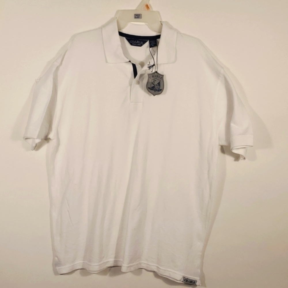 Crable Men White Polo Sort sleeve Short Size XL